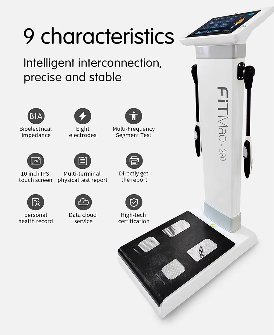 Full Body Scan Scale 8 Electrodes Body Analytical With Printer Clinical Analytical Instrument Body Fat Composition