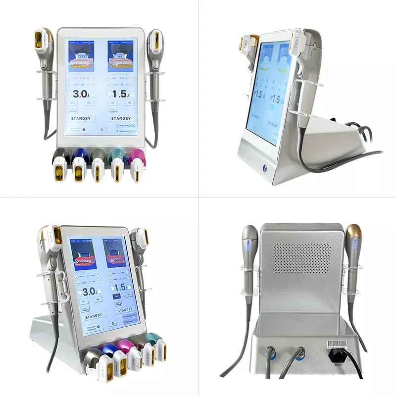 Double handle 7D HIFU Facial Lifting Device With 7 Cartridges