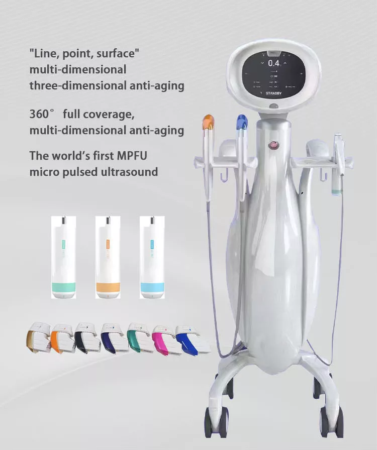 Latest 7D HIFU Ultra Booster pen circular 4 handles Anti-aging Machine