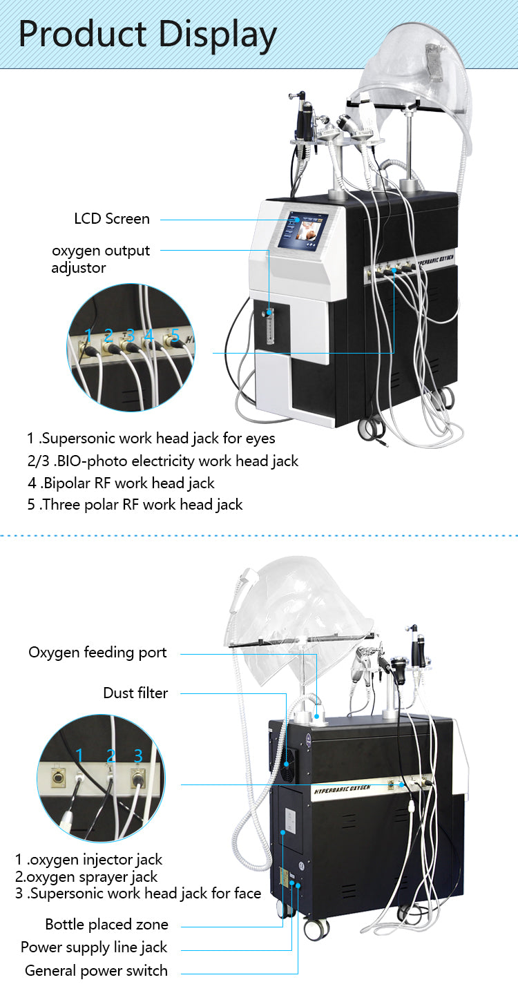 Newest Oxygene Jet Peel Hydrodermabrasion Facial Machine Skincare Oxygenated Facial Machine with Led Facial Masks