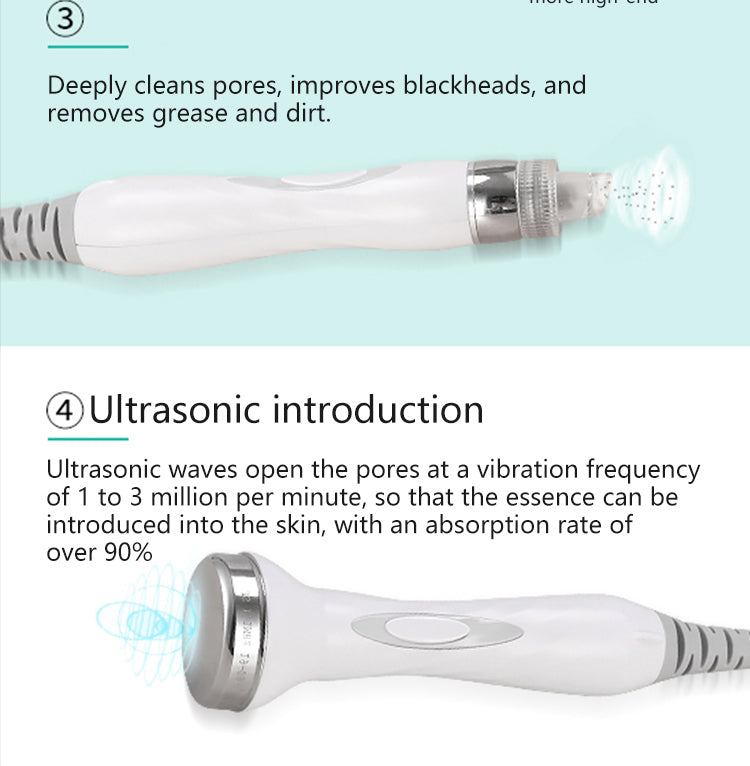 6 In 1 Oxygen Small Bubble Aqua Facial Peel H2O2 RF Face Lifting Skin Tightening Ultrasonic Beauty Machine