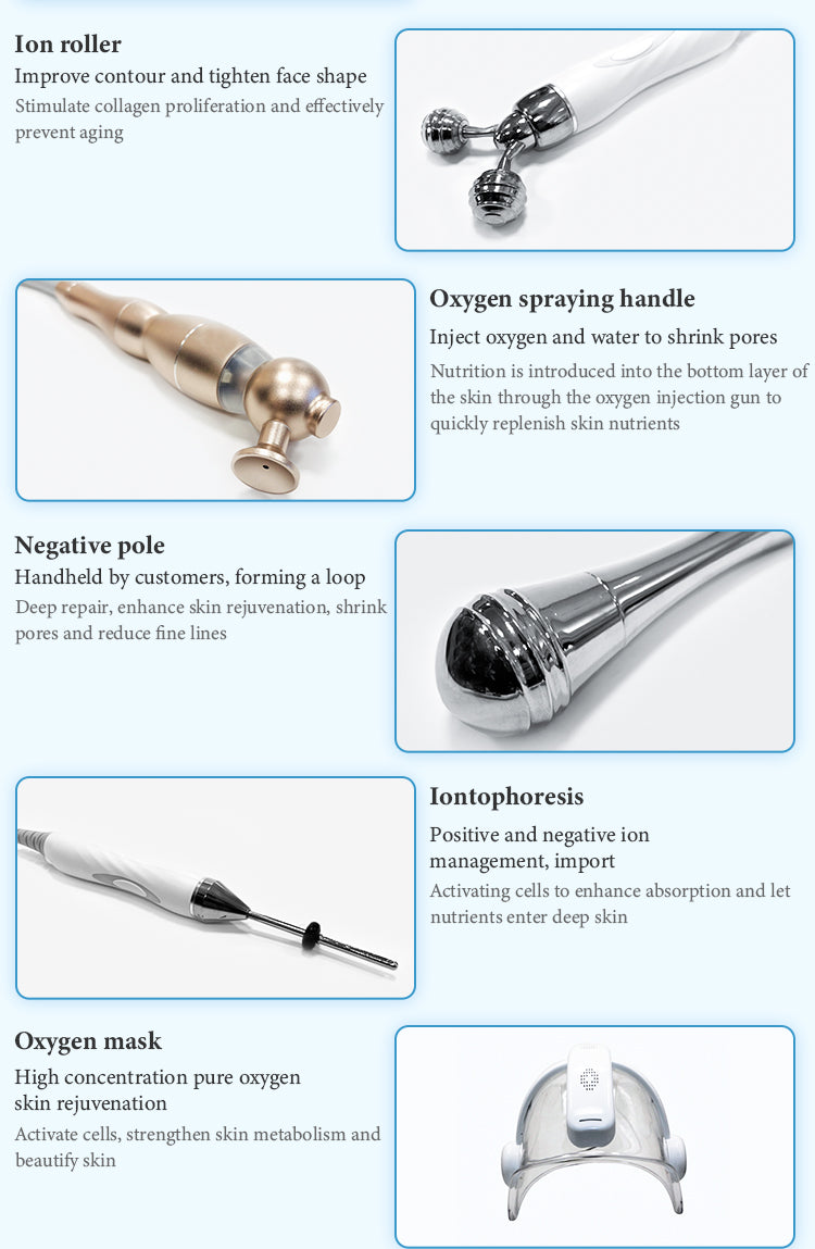 Ultrasound cold hammer Oxygen inject face skin rejuvenation water oxygen facial cleaning beauty machine