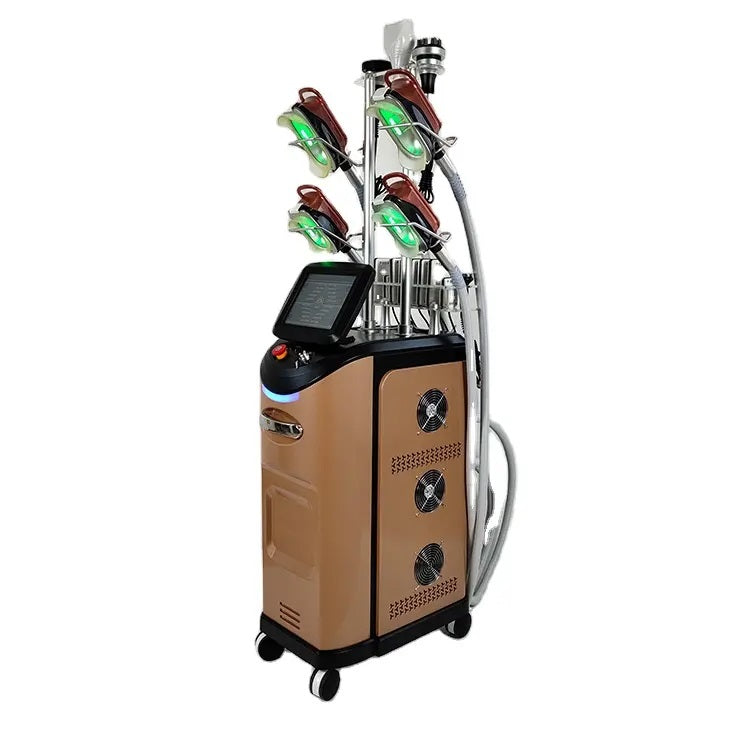 Vertical cryolipolysis 360 degree 5 handles orange color machine