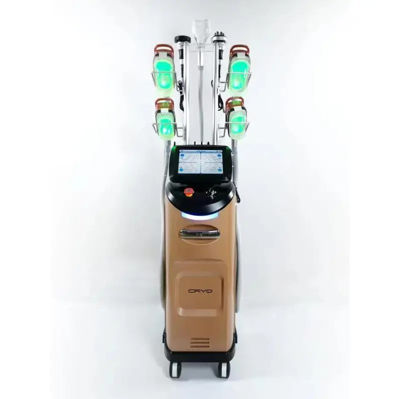 Vertical cryolipolysis 360 degree 5 handles orange color machine