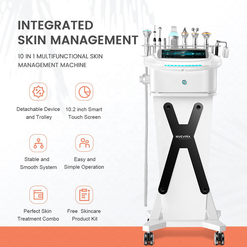 Hydro Dermabrasion Machine High Frequency Ultrasonic Galvanic Facial Scrub Multifunction Spa Facial Massager