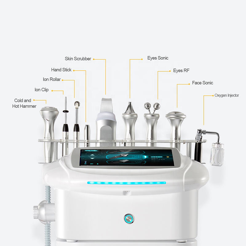 Hydro Dermabrasion Machine High Frequency Ultrasonic Galvanic Facial Scrub Multifunction Spa Facial Massager