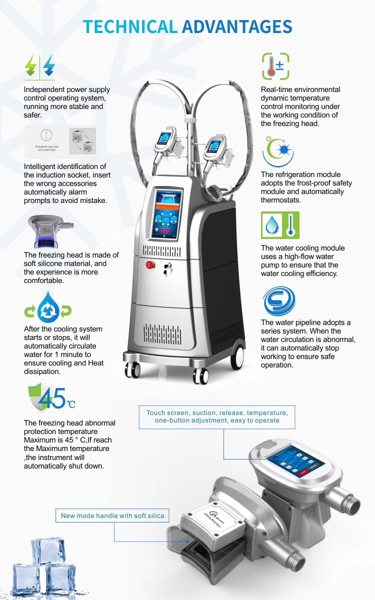 Vertical cryolipolysis 2 handles Weight Loss machine