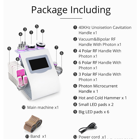 Factory price 8 IN 1 Lipolaser Rf Ultrasonic 40K Vacuum Cavitation System Slimming Beauty Machine