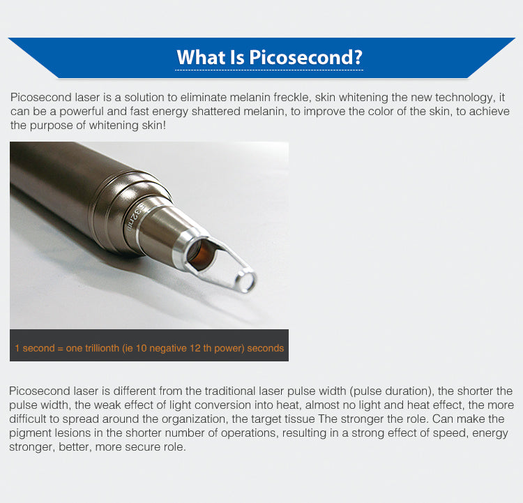 Black Vertical Picosecond Laser Tattoo Removal Pigmentation Therapy Device