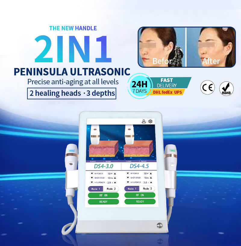 Double handle Peninsula Ultrasonix Precise Anti-aging 2 healing heads RF Decives