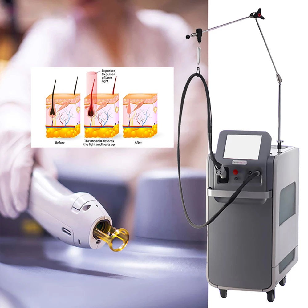 Air  Transport 755nm 1064nm Alexandrite Hair Removal Machine