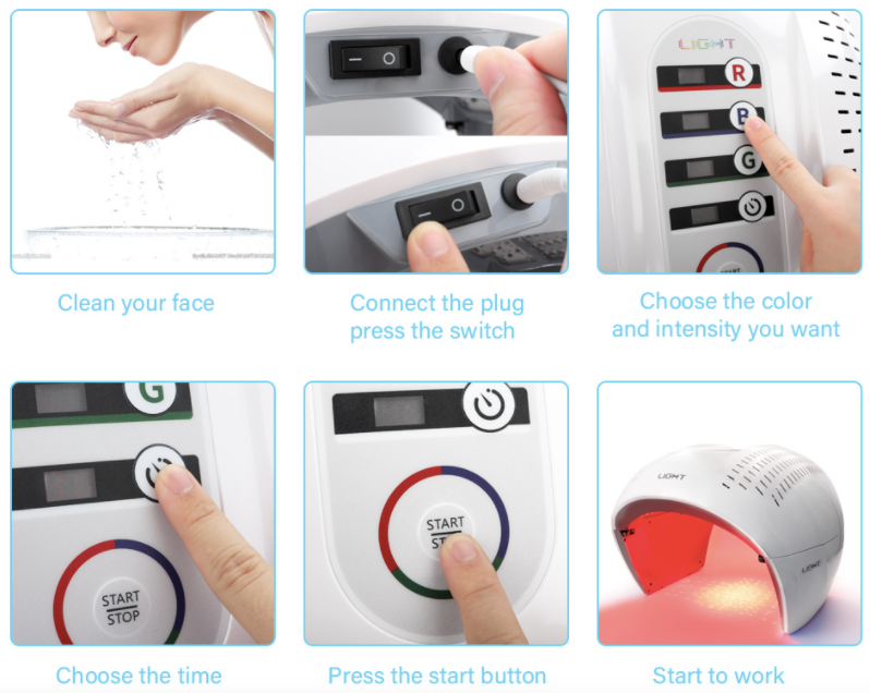 Portable Skin Care PDT LED Facial Light Phototherapy Bio-Light Therapy Device