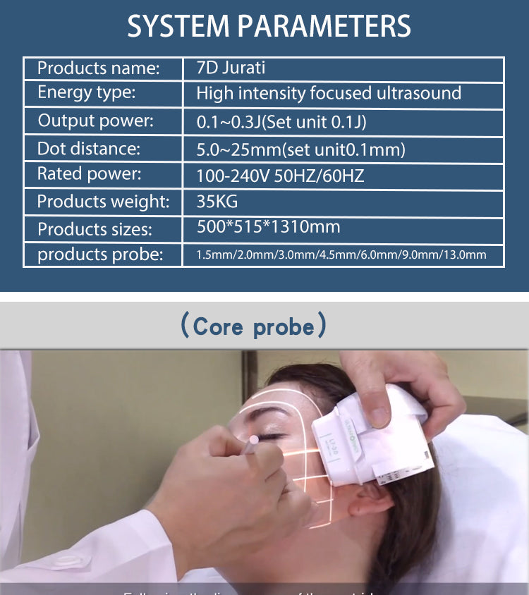 Vertical 7D HIFU Facial Lifting Device With 7 Cartridges