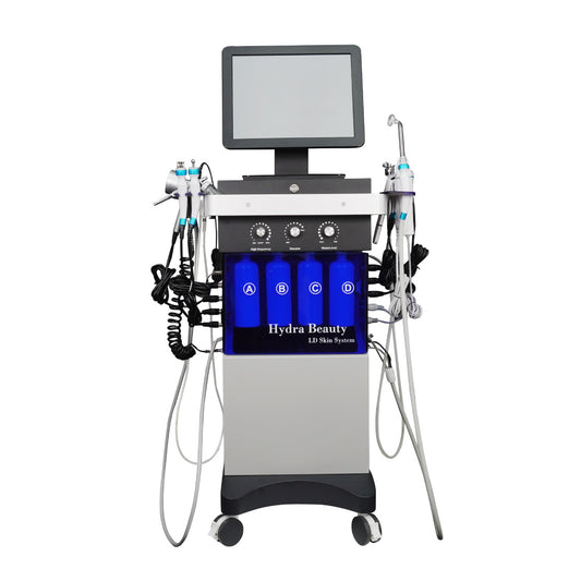 14 in 1 Hydro Oxygen Water Facial Care Machine Skin Rejuvenation Whitening Face Care Wrinkle Therapy Spa Beauty Equipment