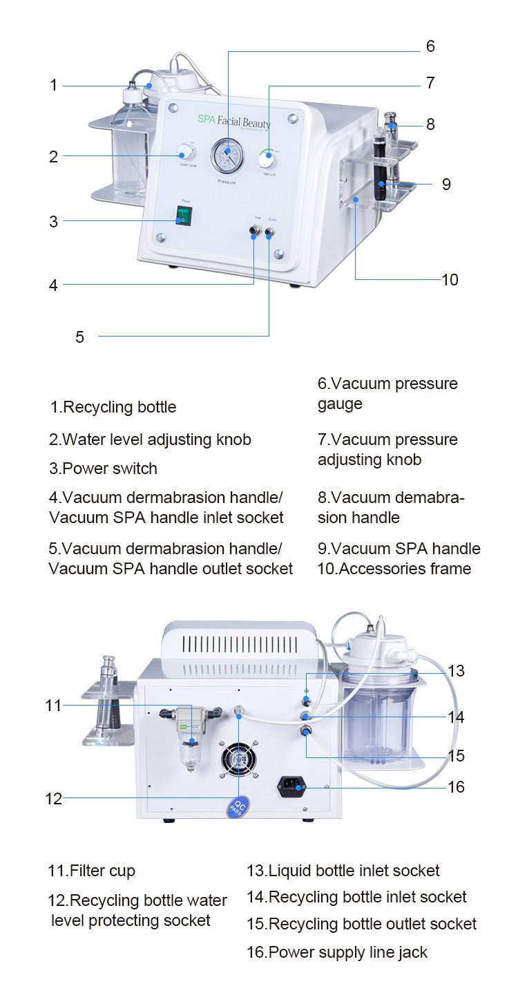 Diamond Dermabrasion Machine Skin Scrubber H2O2 Aqua Peeling Facial Machine Multifunction Hydro Dermabrasion Facial Device