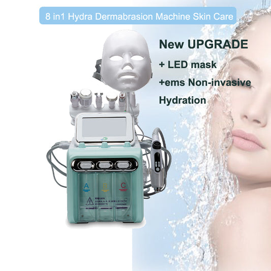 8 in 1 Hydrogen water Dermabrasion Oxgen jet Peel Diamond Oxygen facial machine microcurrent machine salon equipment