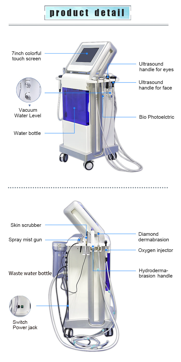 Best Dermalinfusion Diamond Hydra Lymphatic Drainage facial Acne Facial cleaning Hydro Vacuum Machine