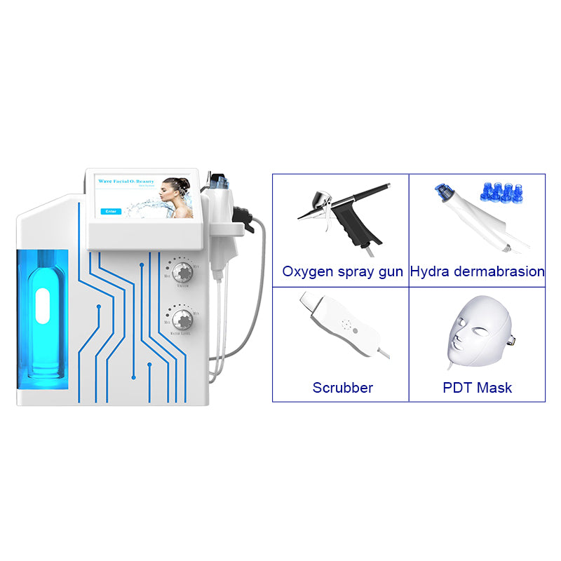 4 In 1 professional Vacuum Face Clean Hydro Water Oxygen jet Facial Ance Pore Cleaner Small Bubbles Skin Care Machine