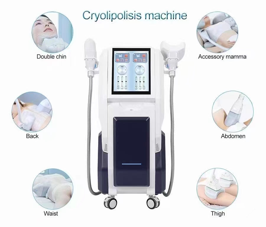 2023 Vertical 2 Silicone Handles cellulite reduction weight loss fat freezing cryo 360 body sculpting machine