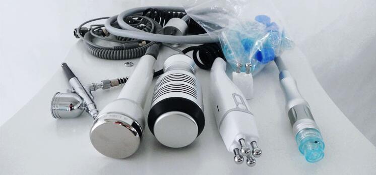 5 in 1 ultrasonic facial cleaner Cryo lifting RF Skin Tightening oxygen Dermabrasion device for beauty salon