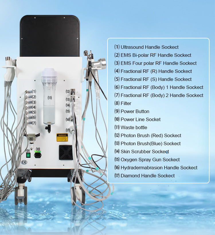 14 In 1 Korea Aqua Peeling Machine Hydro Oxyge Facial Diamond Dermabrasion Machine H2o2 Hydrafacials Machine