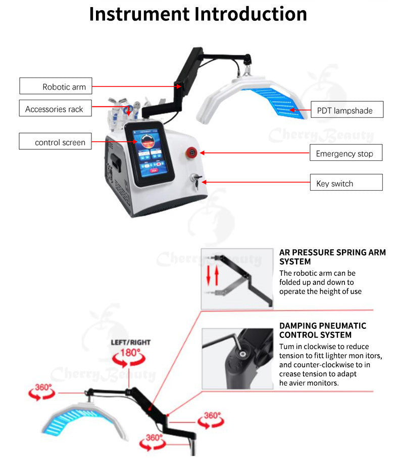 New 6 In 1 Facial Skin Whitening Rejuvenation Tightening Care 7 Colors Pdt Led Photon Light Therapy Machine for sale