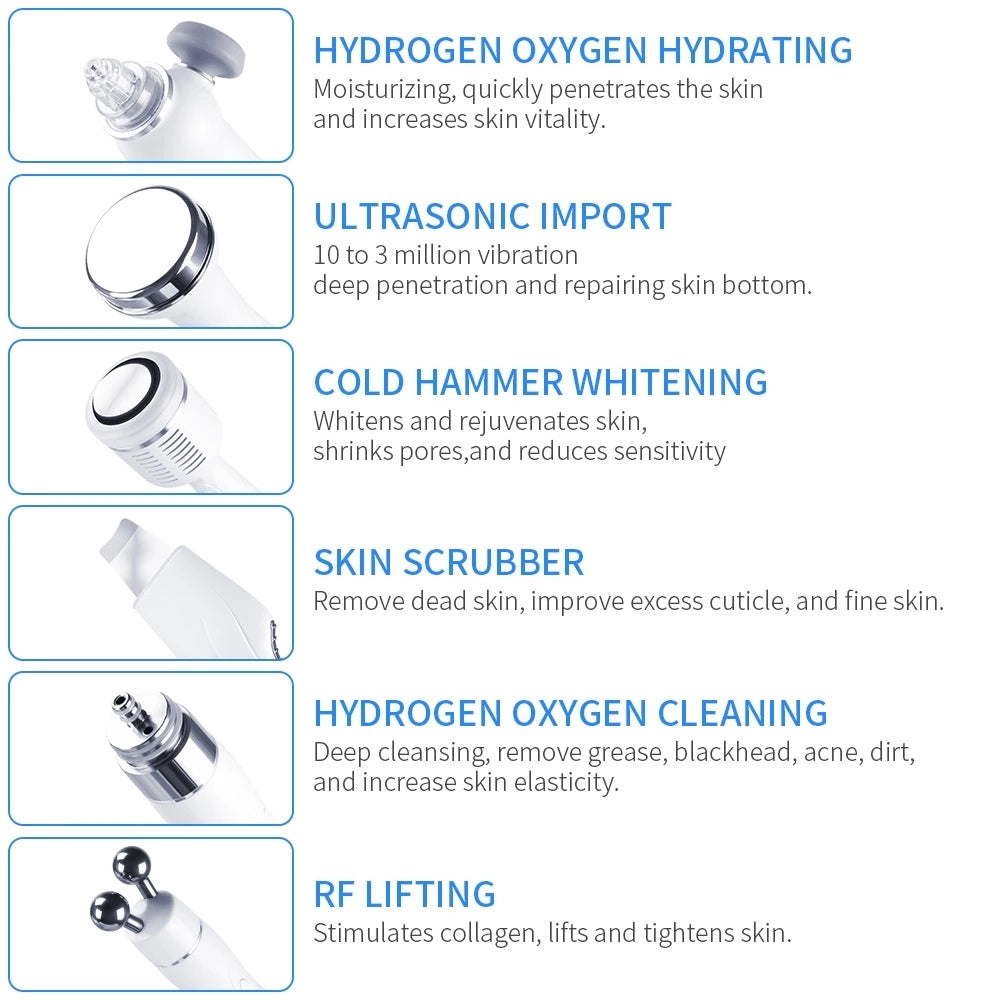 8 in 1 Hydrogen water Dermabrasion Oxgen jet Peel Diamond Oxygen facial machine microcurrent machine salon equipment