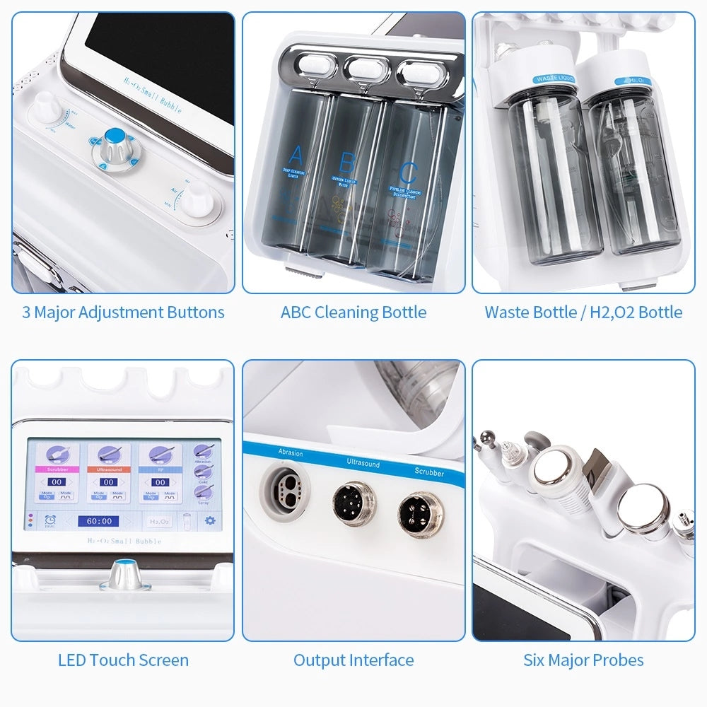 8 in 1 Hydrogen water Dermabrasion Oxgen jet Peel Diamond Oxygen facial machine microcurrent machine salon equipment