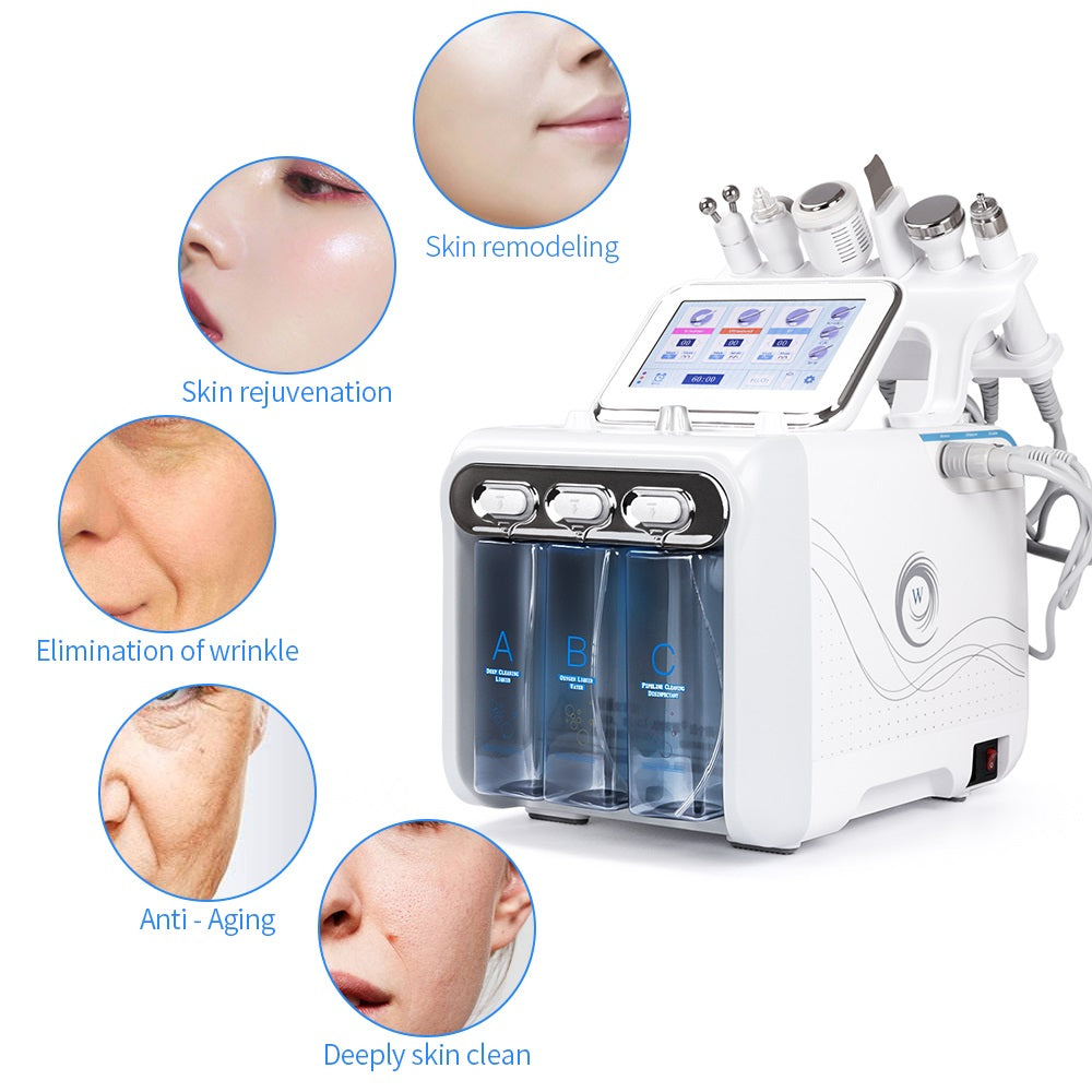 8 in 1 Hydrogen water Dermabrasion Oxgen jet Peel Diamond Oxygen facial machine microcurrent machine salon equipment