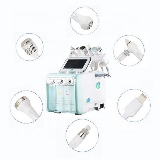 6 In 1 Oxygen Small Bubble Aqua Facial Peel H2O2 RF Face Lifting Skin Tightening Ultrasonic Beauty Machine