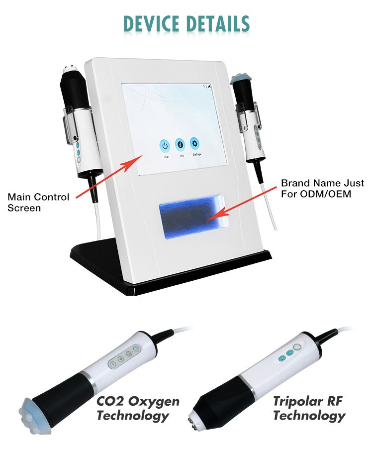 2 in 1 super ultrasound exfoliation infusion oxygen beauty machine